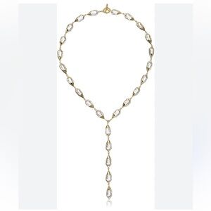 NOir Gold HARLEQUIN NECKLACE Brass 18kt gold plated lariat statement necklace